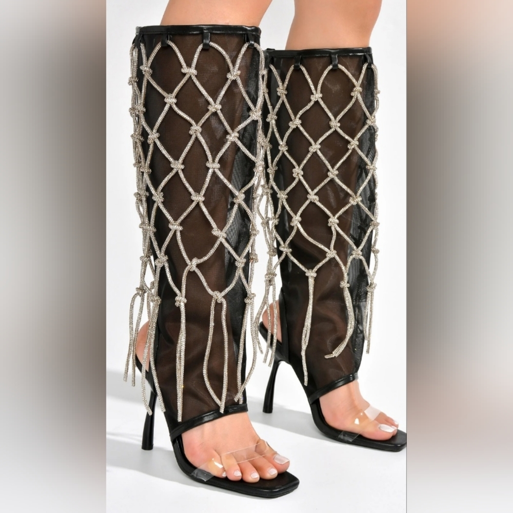 Ladies open toe boots - Picture 2 of 2